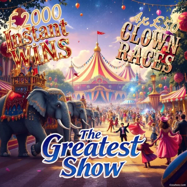The Greatest Show - Β£2000 Instant Wins + Β£100 Main Prize + 4x Β£50 Clown Races