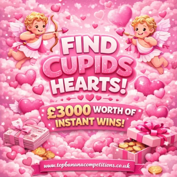 Find Cupids Hearts - £3000 Instants + £50 Final Draw